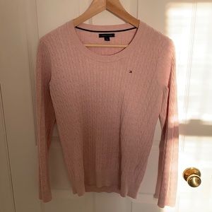 Tommy Hilfiger soft pink rubbed sweater